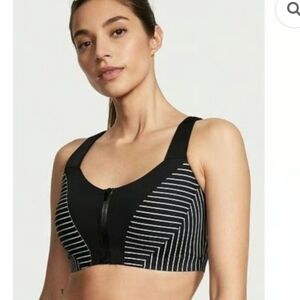 Victoria's Secret Sports Bra Black White Size 36DD